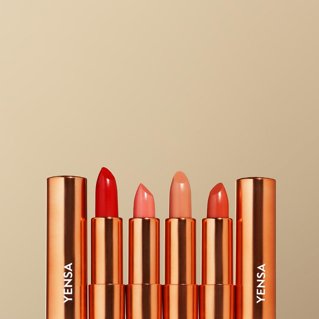 YENSA Vibrant Silk Hydrating Lip Stick - Long Lasting Lipstick with Hyaluronic Acid, Vitamin E & Super Oils - High Pigment Color & Semi Glossy Finish - Moisturizing Formula - Noble (0.12 oz)