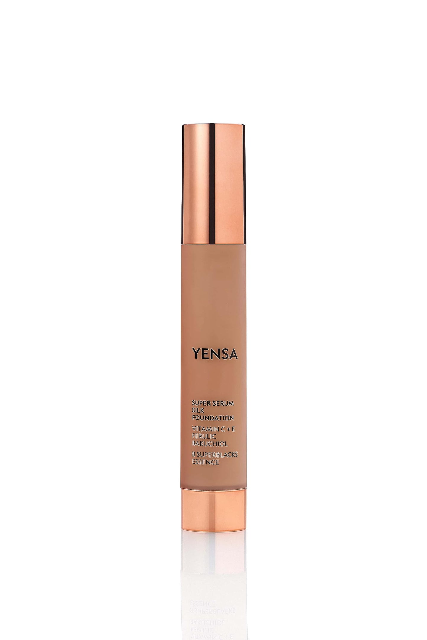 YENSA Serum Foundation Makeup - Super Silk Full Coverage Foundation Enriched with Peptides, Vitamin C & Ferulic Acid to Help Reduce Fine Lines, Wrinkles & Dark Circles - Deep 3 (1 oz)