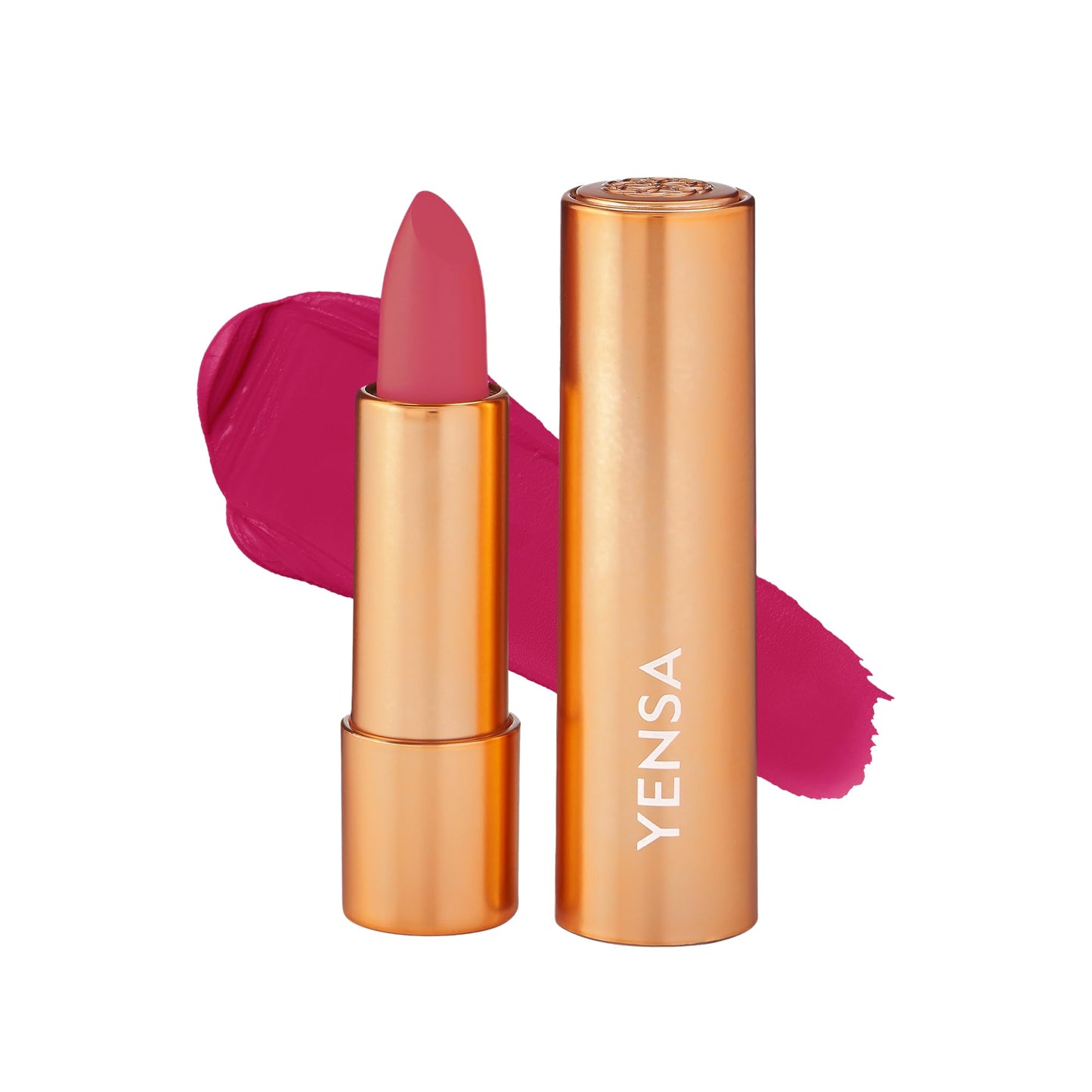 YENSA Vibrant Silk Hydrating Lip Stick - Long Lasting Lipstick with Hyaluronic Acid, Vitamin E & Super Oils - High Pigment Color & Semi Glossy Finish - Moisturizing Formula - Noble (0.12 oz)