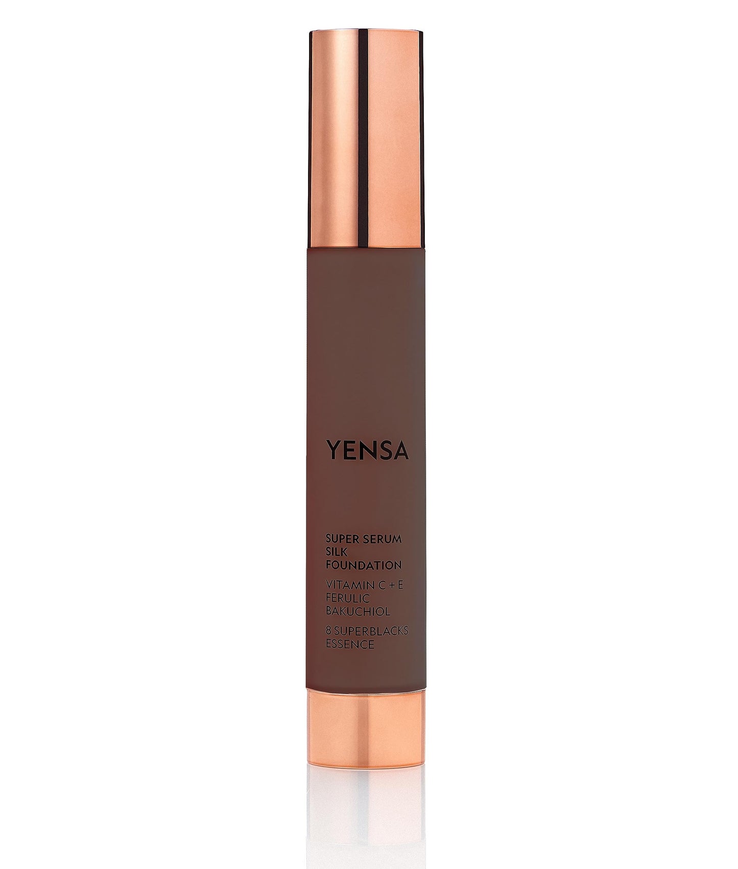 YENSA Serum Foundation Makeup - Super Silk Full Coverage Foundation Enriched with Peptides, Vitamin C & Ferulic Acid to Help Reduce Fine Lines, Wrinkles & Dark Circles - Deep 3 (1 oz)