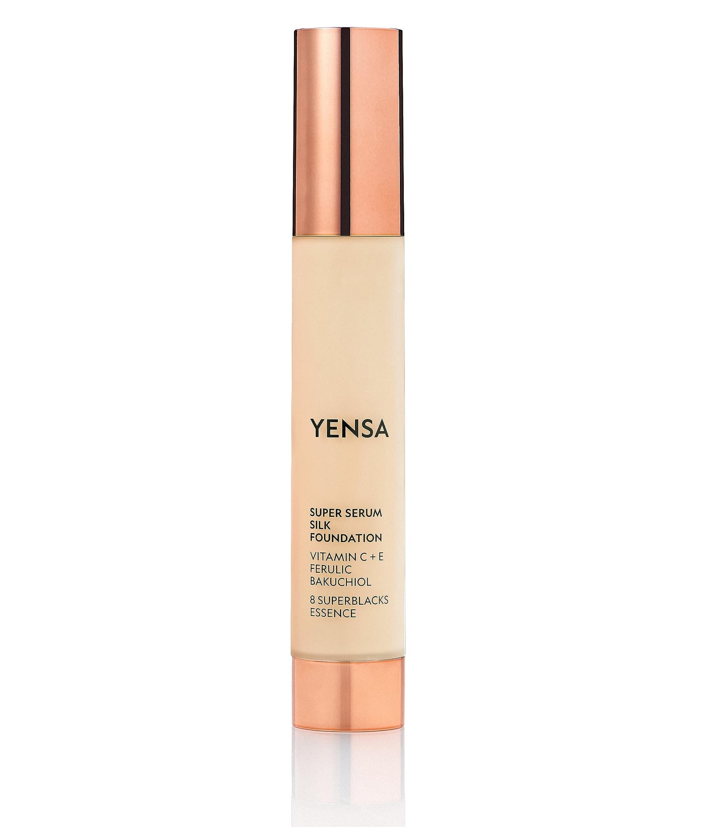 YENSA Serum Foundation Makeup - Super Silk Full Coverage Foundation Enriched with Peptides, Vitamin C & Ferulic Acid to Help Reduce Fine Lines, Wrinkles & Dark Circles - Deep 3 (1 oz)
