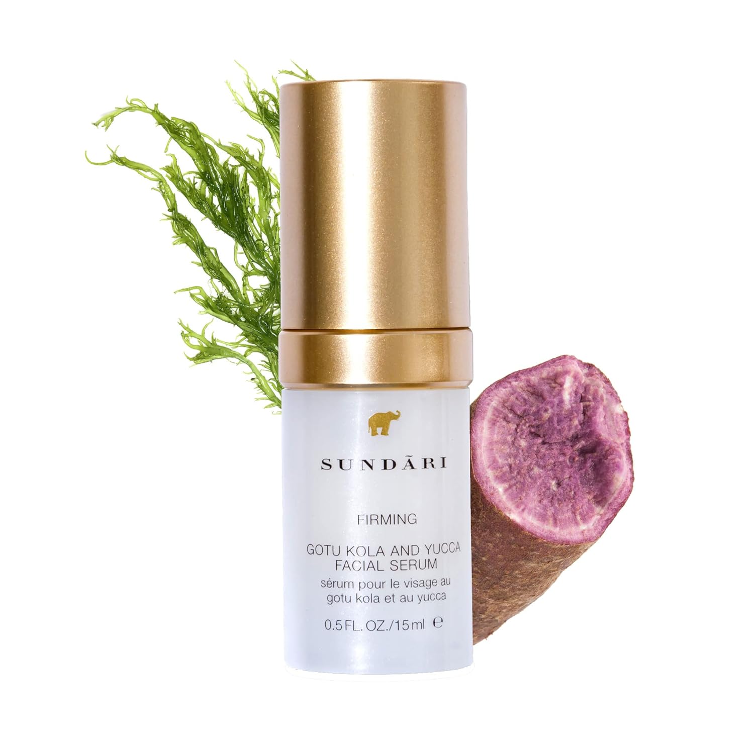 SUNDARI Gotu Kola & Yucca Facial Serum, 0.5 Fl Oz, Intense Firming & Hydrating Formula, Lifts Tired Skin, Boosts Firmness & Improves Hydration